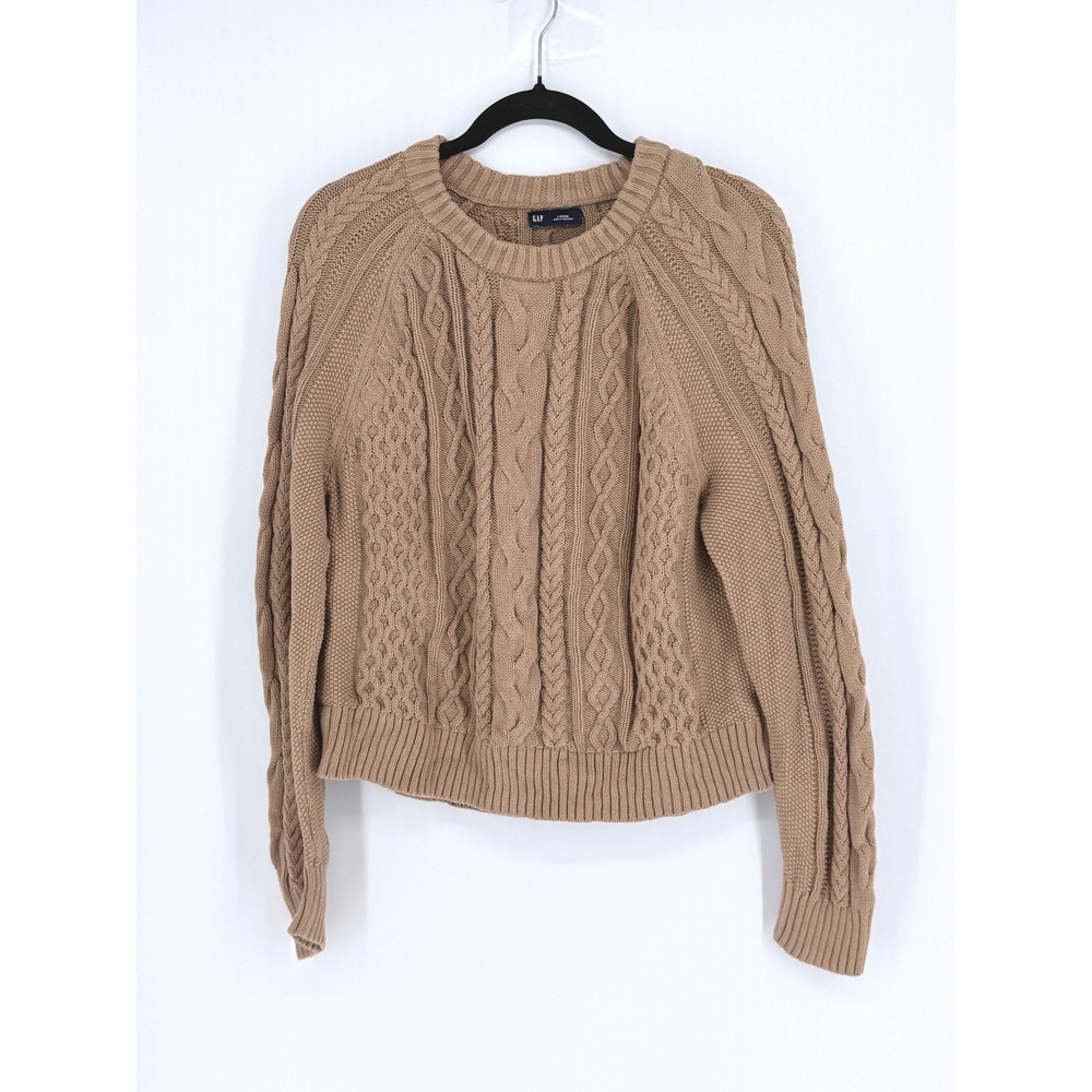Gap Fisherman Chunky Cable Knit Cotton Sweater Preppy Academia Cottage Size L